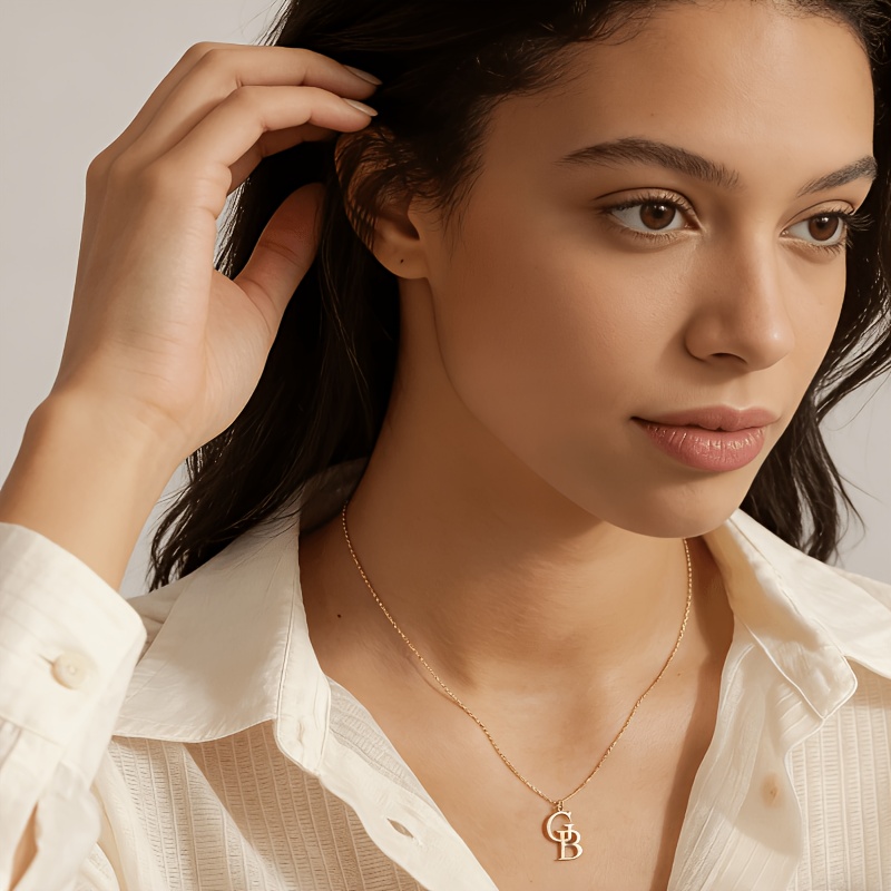 Custom Interlinked Letter Pendants Necklace, Elegant Gift
